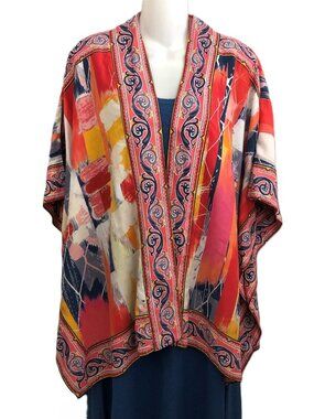 Tolani Collection Kimono Jacket Artsy Boho Print